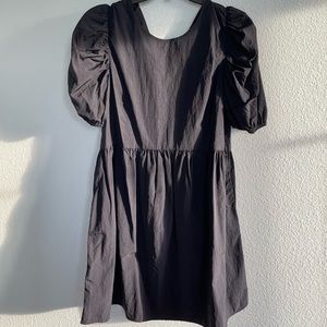 Black puffer sleeve dress